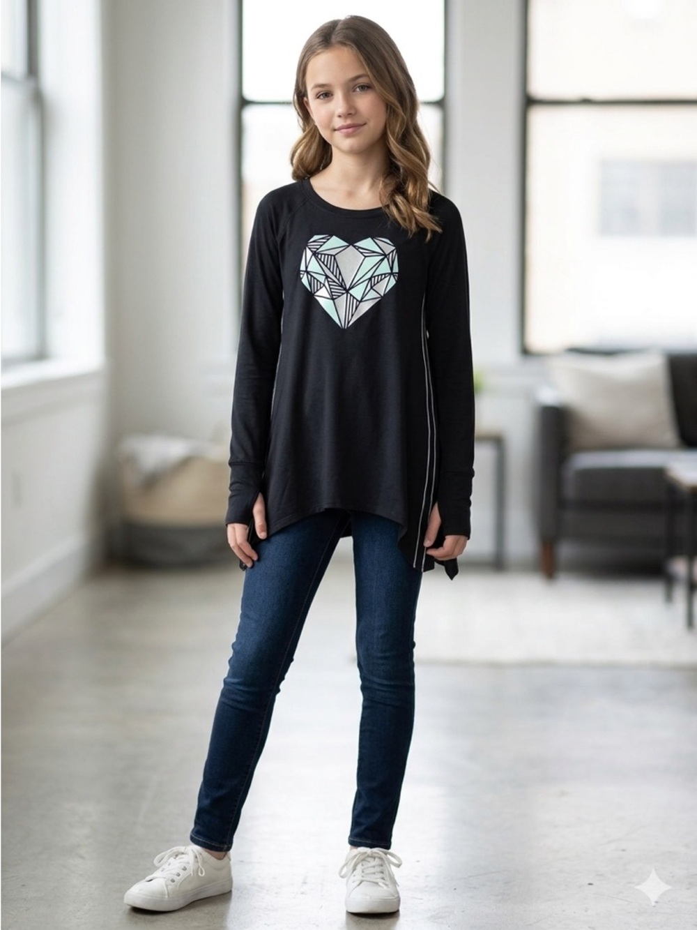 Ivivva Lululemon Girls Black Long Sleeve Shirt Top 12 Thumb Holes Soft